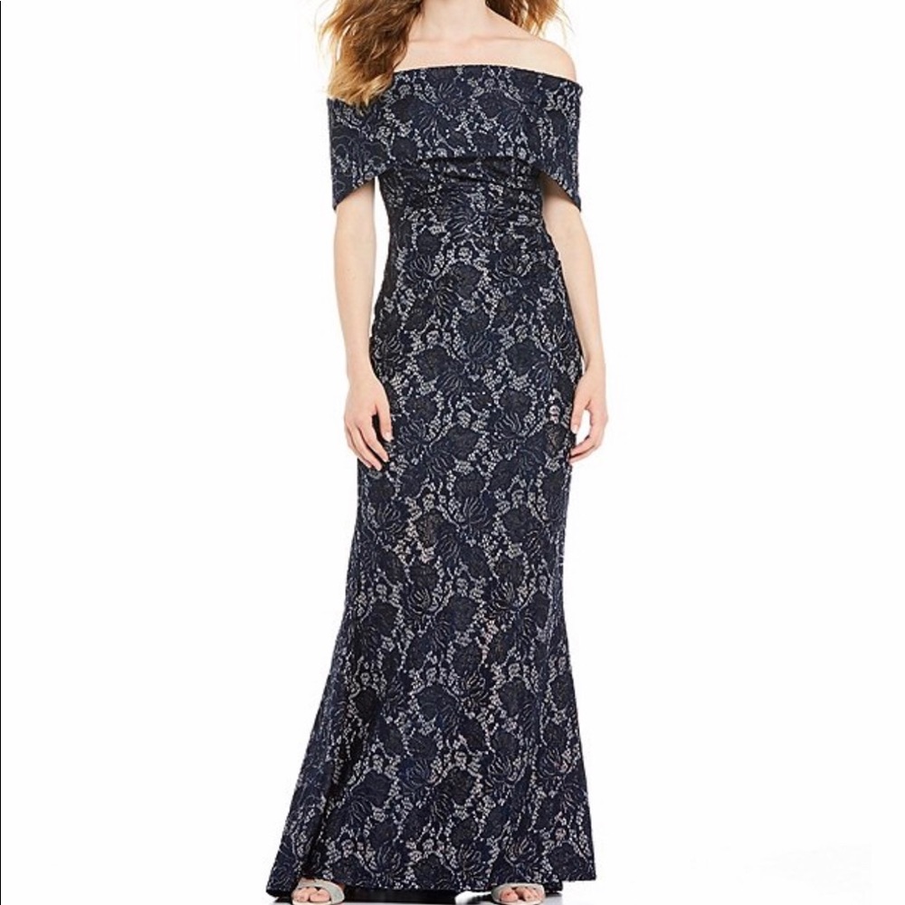 Foldover Lace Gown